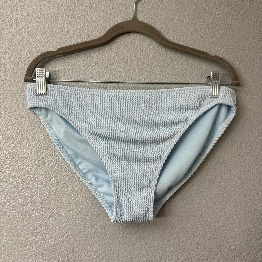 Cyn & Luca Light Blue Bikini Bottoms with a Waffle Texture